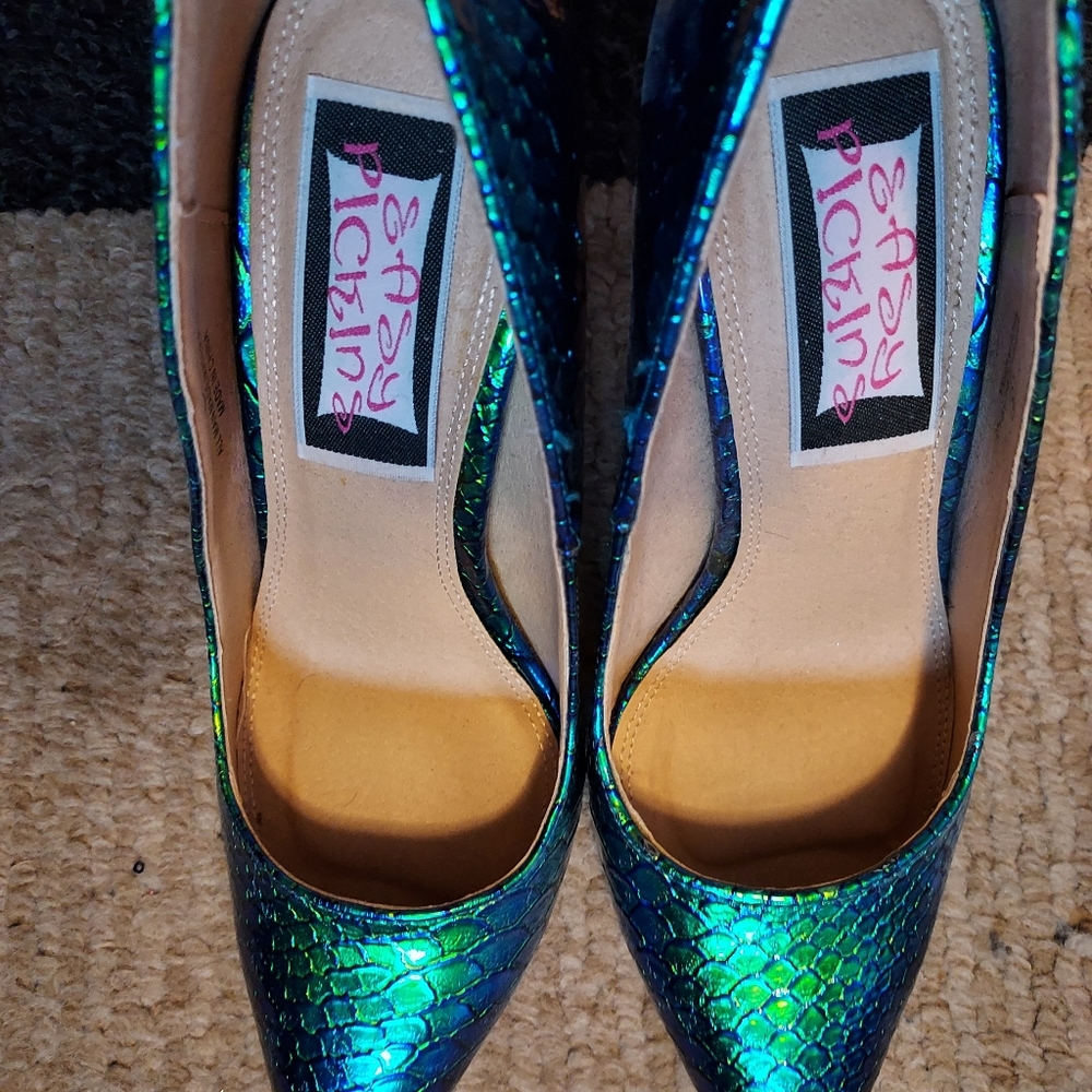 Mermaid Colors High Heel Vourt Shoes